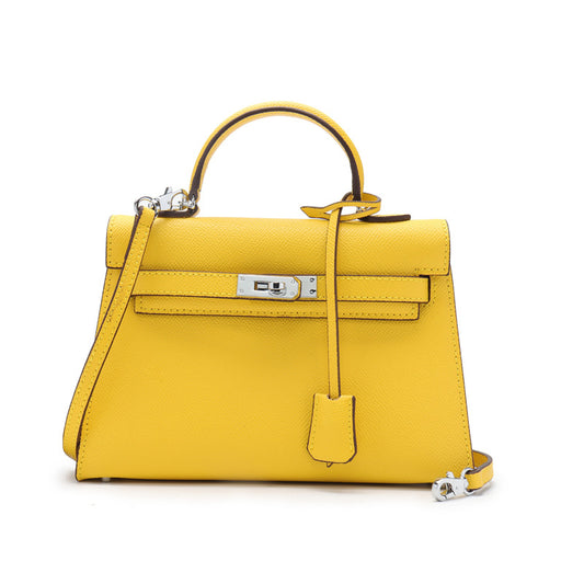 Ava Faux Leather Mini Handbag Yellow