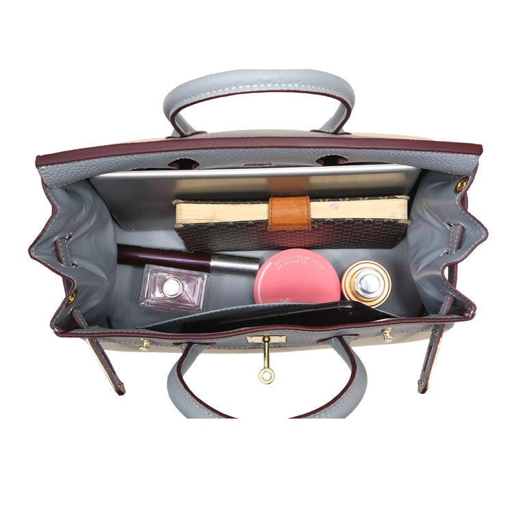Chloe Canvas & Leather Padlock Handbag - 25 cm & 30 cm - HandbagCrave UK