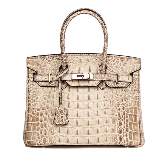 Haden Dual Tone Croc Embossed Leather Handbag - Gold 30 cm & 35 cm